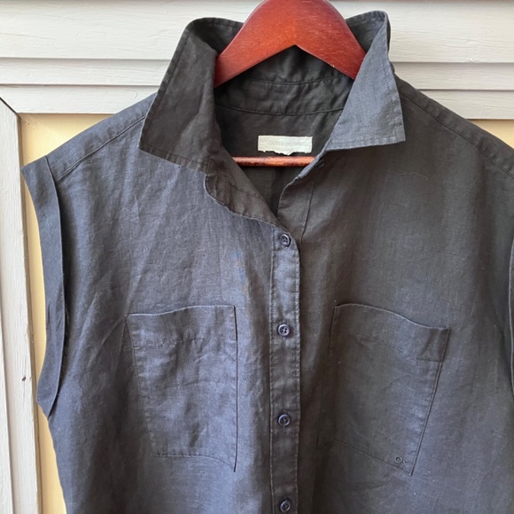 Outerknown Black Organic Cotton Button-Down Shirt – Generous Fit, Size Small - Picture 7 of 7
